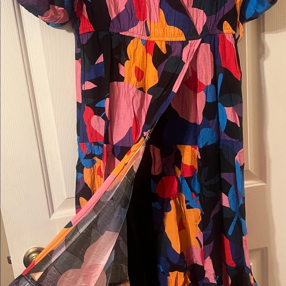 NWT Women’s Pretty Garden Floral Puff Sleeve Wrap Maxi Dress Size Small - Picture 12 of 13